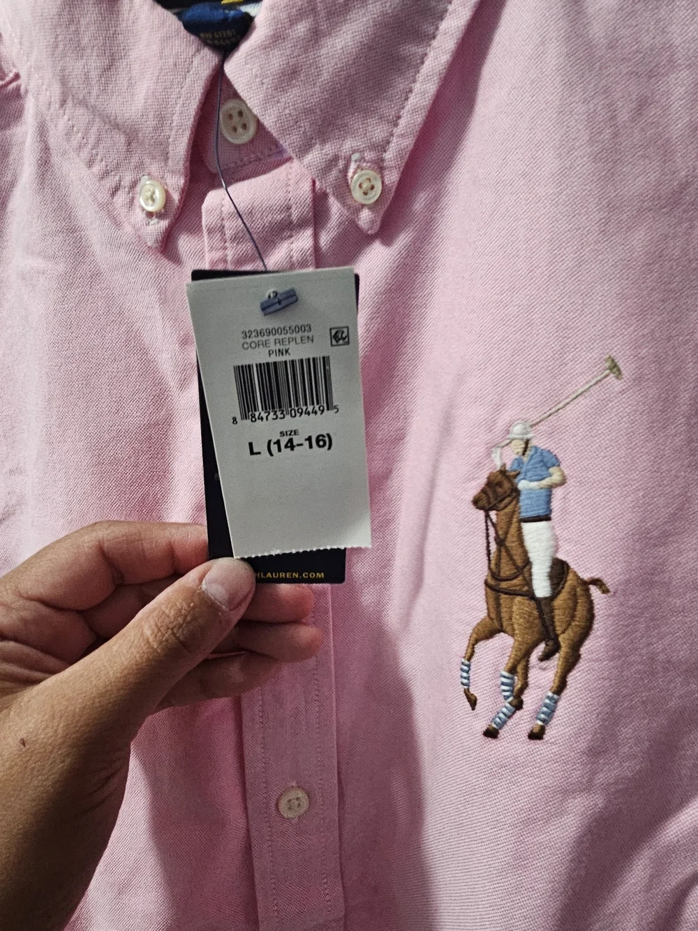 Ralph Lauren Light Pink Polo Player Button-Down Shirt - Picture 2 of 4